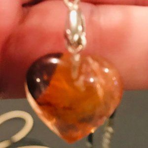 Beautiful Fire Quartz Heart Pendant